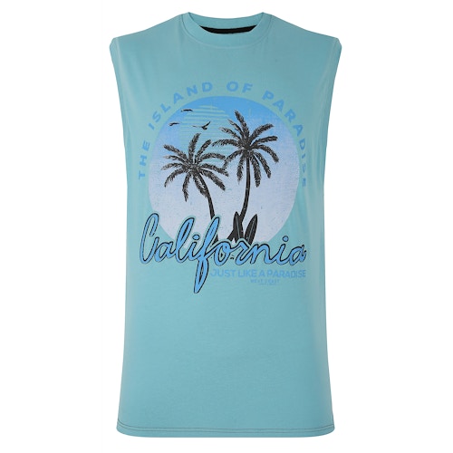 KAM Cali Paradise Ärmelloses T-Shirt Aqua